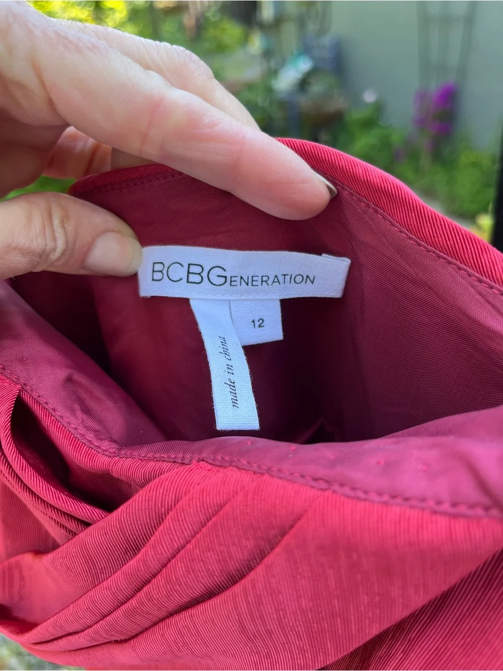 BCBGeneration Rose Red Pleated Cocktail Dress - Picture 5 of 5